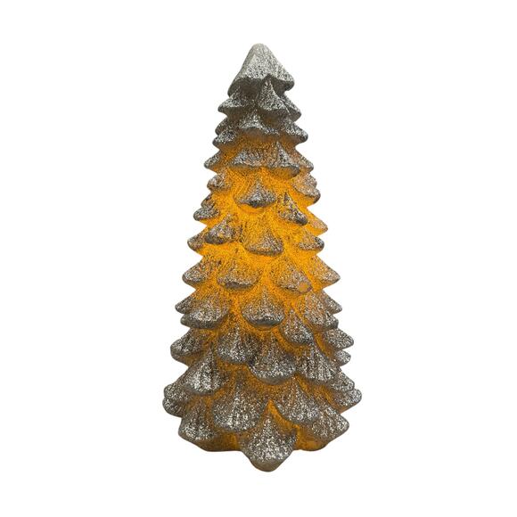 34TH & PINE Silver Glitter LED Christmas Tree Candle  Light Up Holiday Decor NEW - Picture 2 of 10